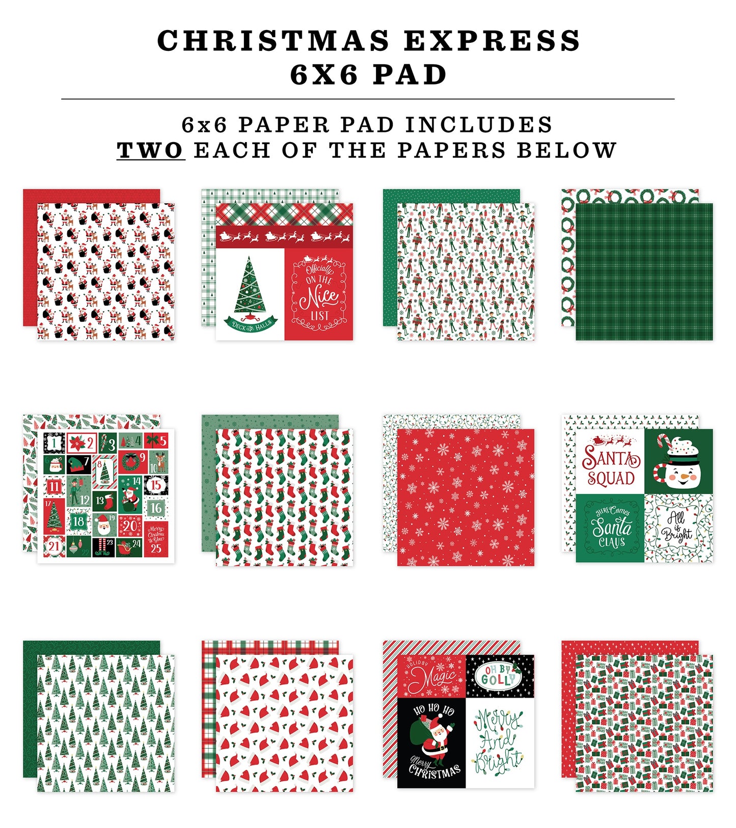 Echo Park Double-Sided Paper Pad 6"X6"-Christmas Express