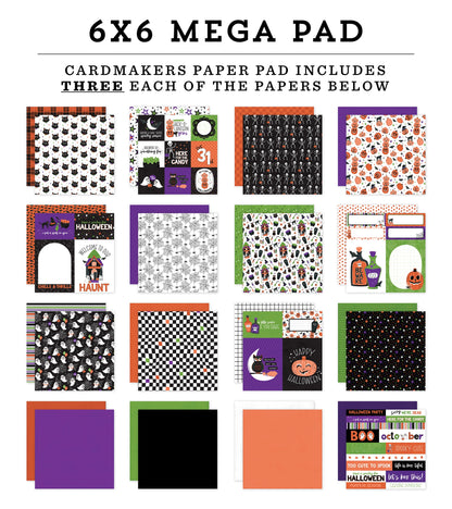 Echo Park Double-Sided Cardmakers Mega Pad 6"X6"-Ghosts And Goblins