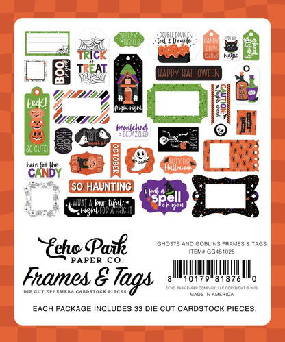 Echo Park Ephemera-Frames & Tags, Ghosts And Goblins