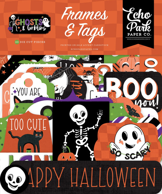 Echo Park Ephemera-Frames & Tags, Ghosts And Goblins