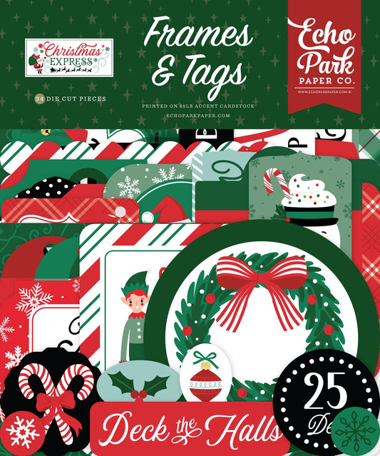 Echo Park Ephemera-Frames & Tags, Christmas Express