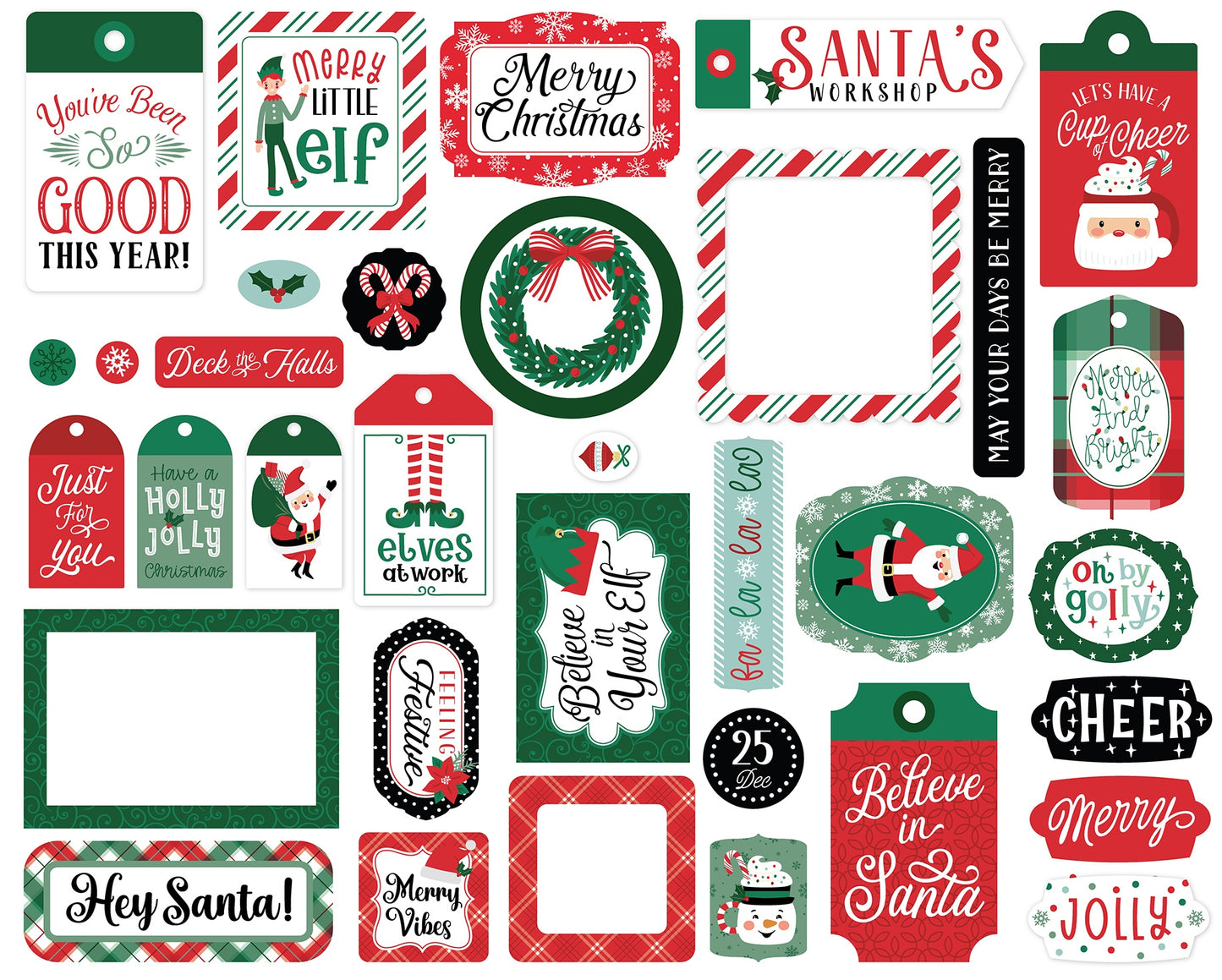 Echo Park Ephemera-Frames & Tags, Christmas Express