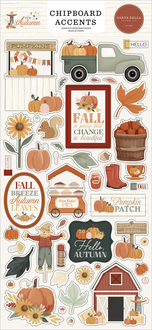 Carta Bella Chipboard 6"X13"-Accents, It's Autumn