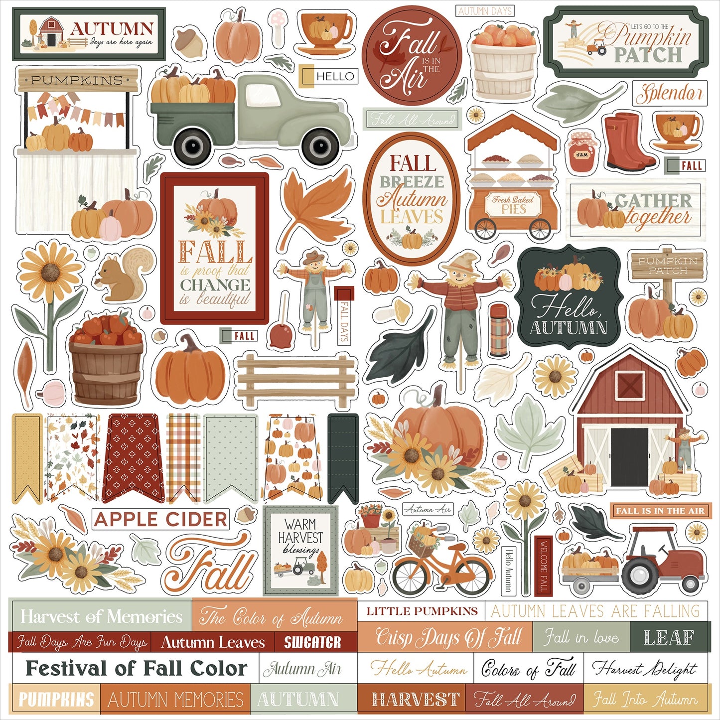 It's Autumn Cardstock Stickers 12"X12"-Element