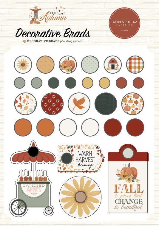Carta Bella Decorative Brads-It's Autumn