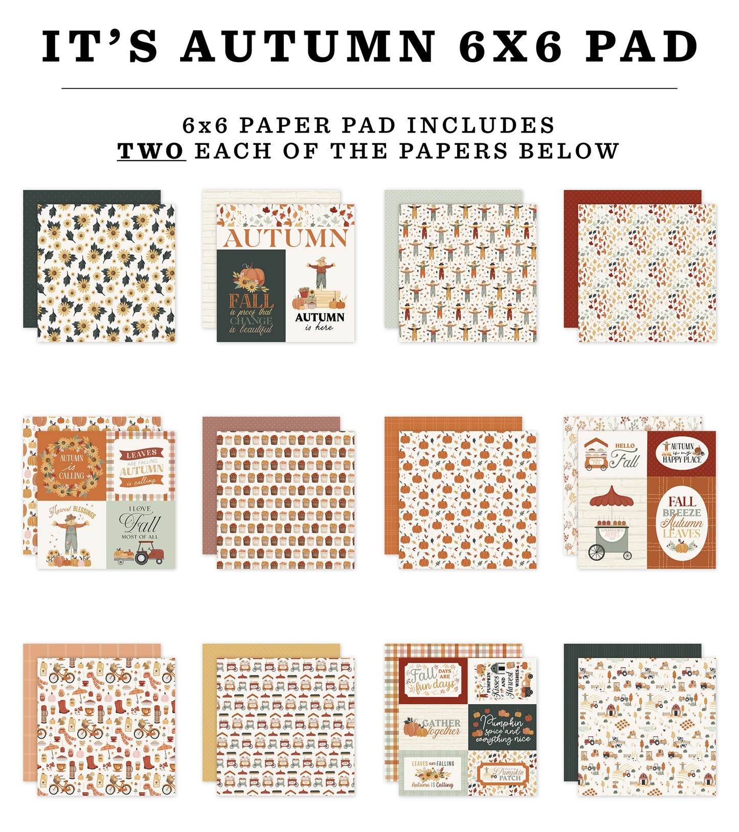Carta Bella Double-Sided Paper Pad 6"X6"-It's Autumn