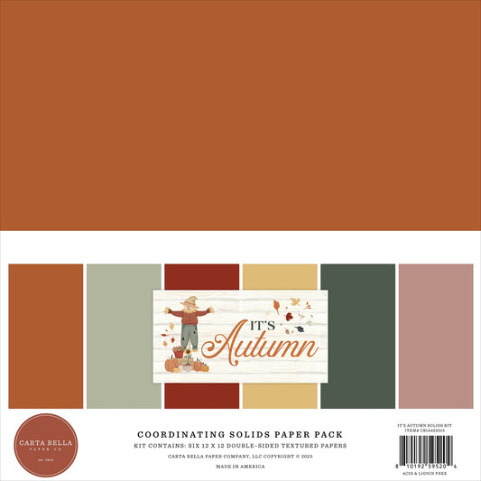 Carta Bella Solids Collection Kit 12"X12"-It's Autumn