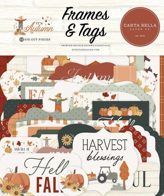 Carta Bella Cardstock Ephemera-Frames & Tags, It's Autumn