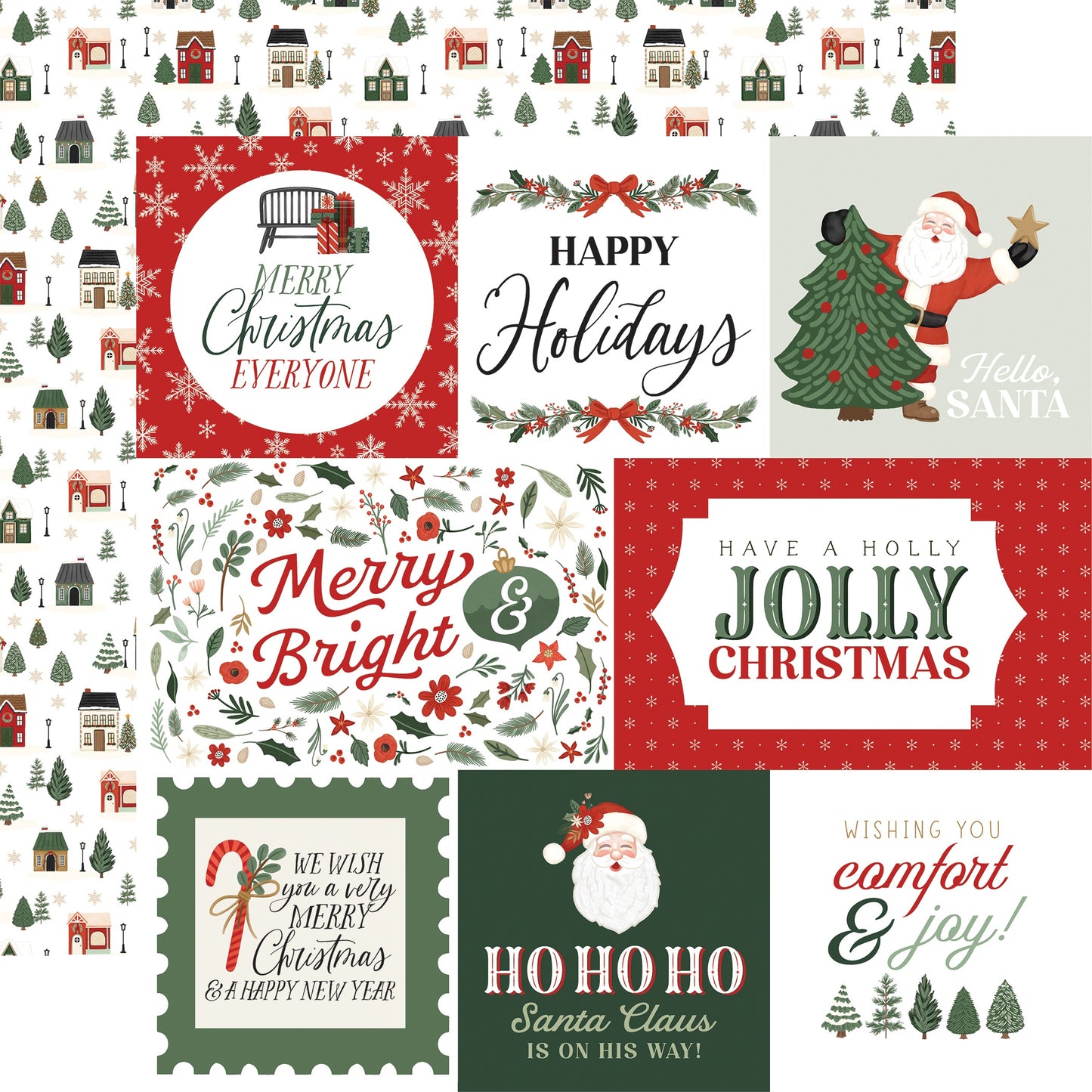 Christmas Village Double-Sided Cardstock 12"X12"-