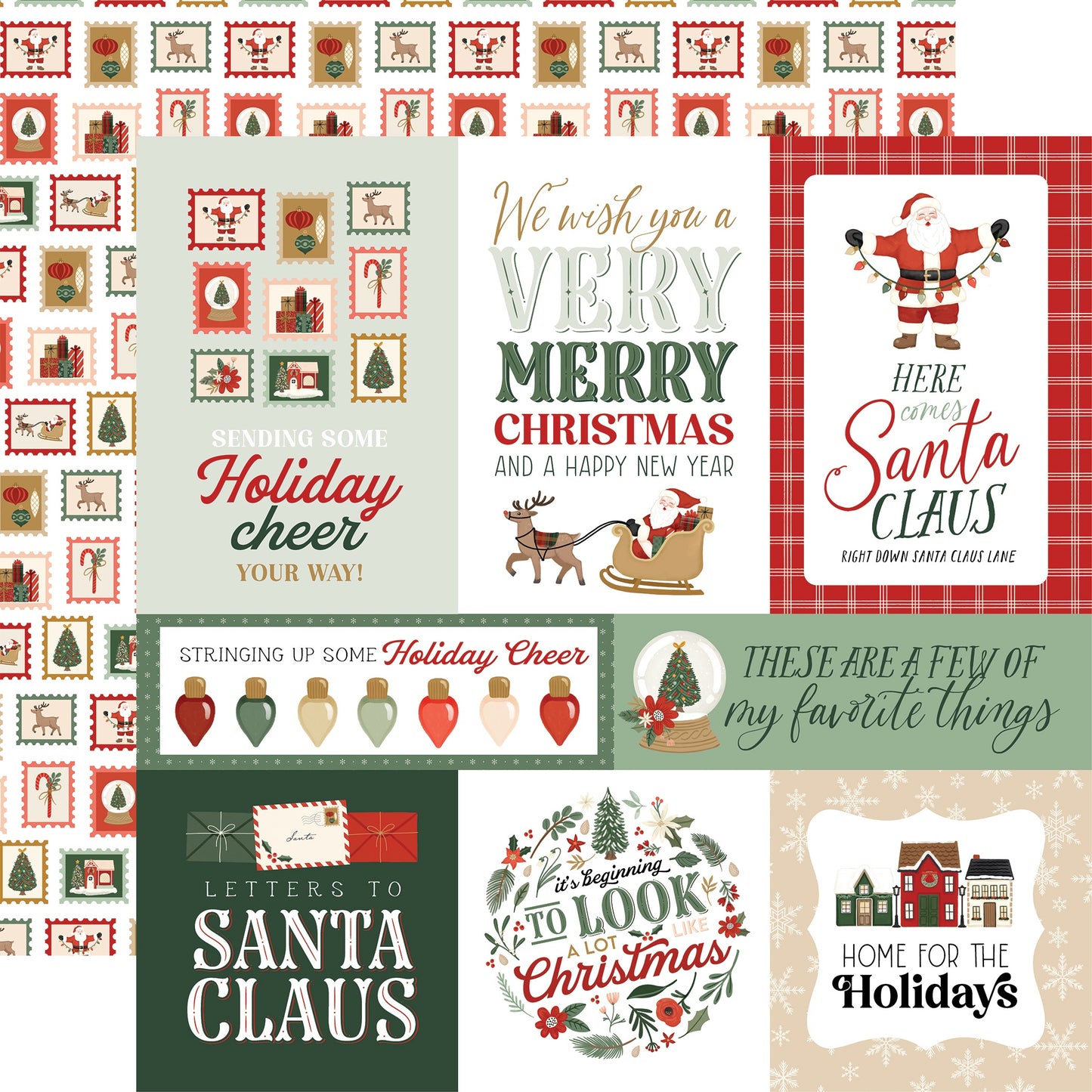 Christmas Village Double-Sided Cardstock 12"X12"-