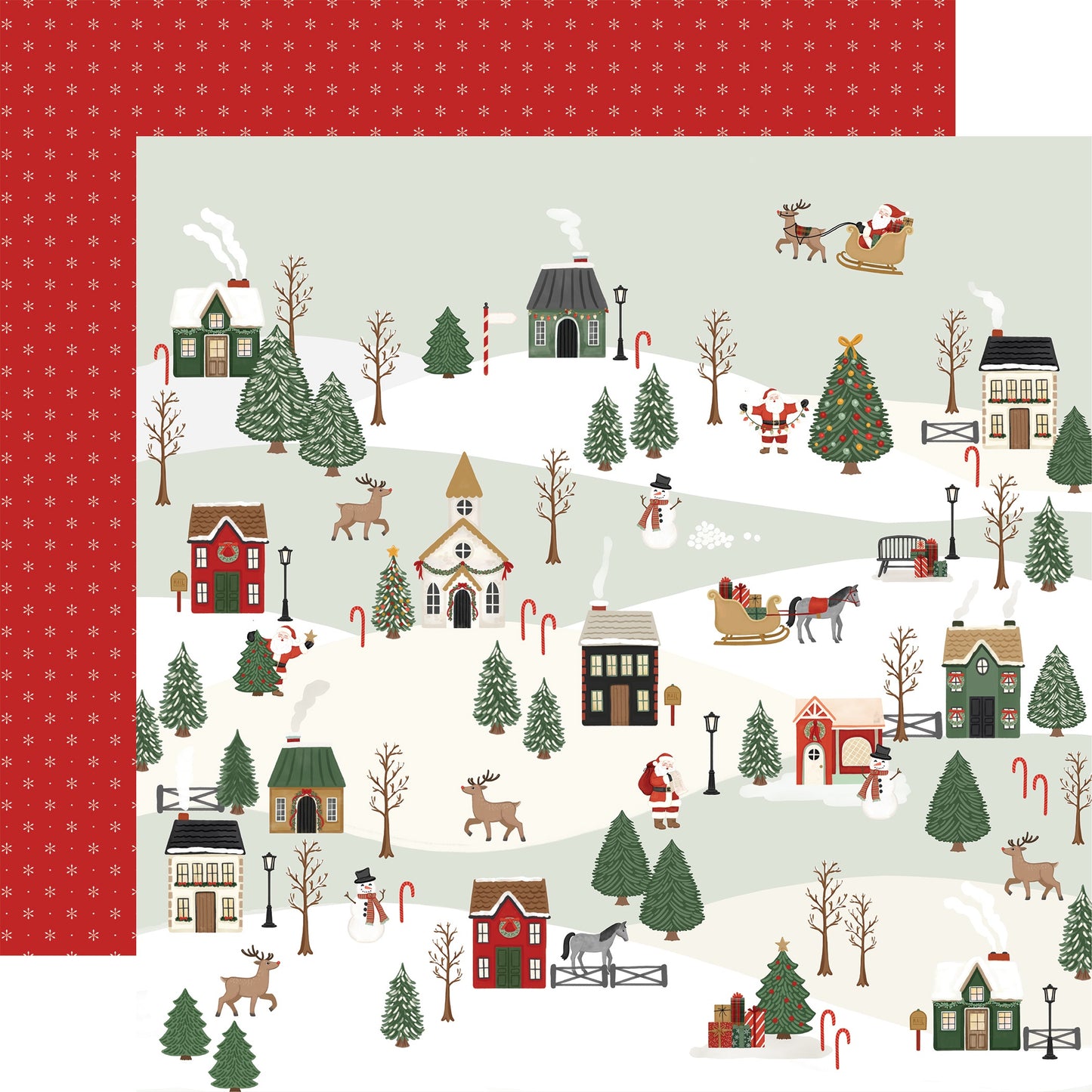 Christmas Village Double-Sided Cardstock 12"X12"-