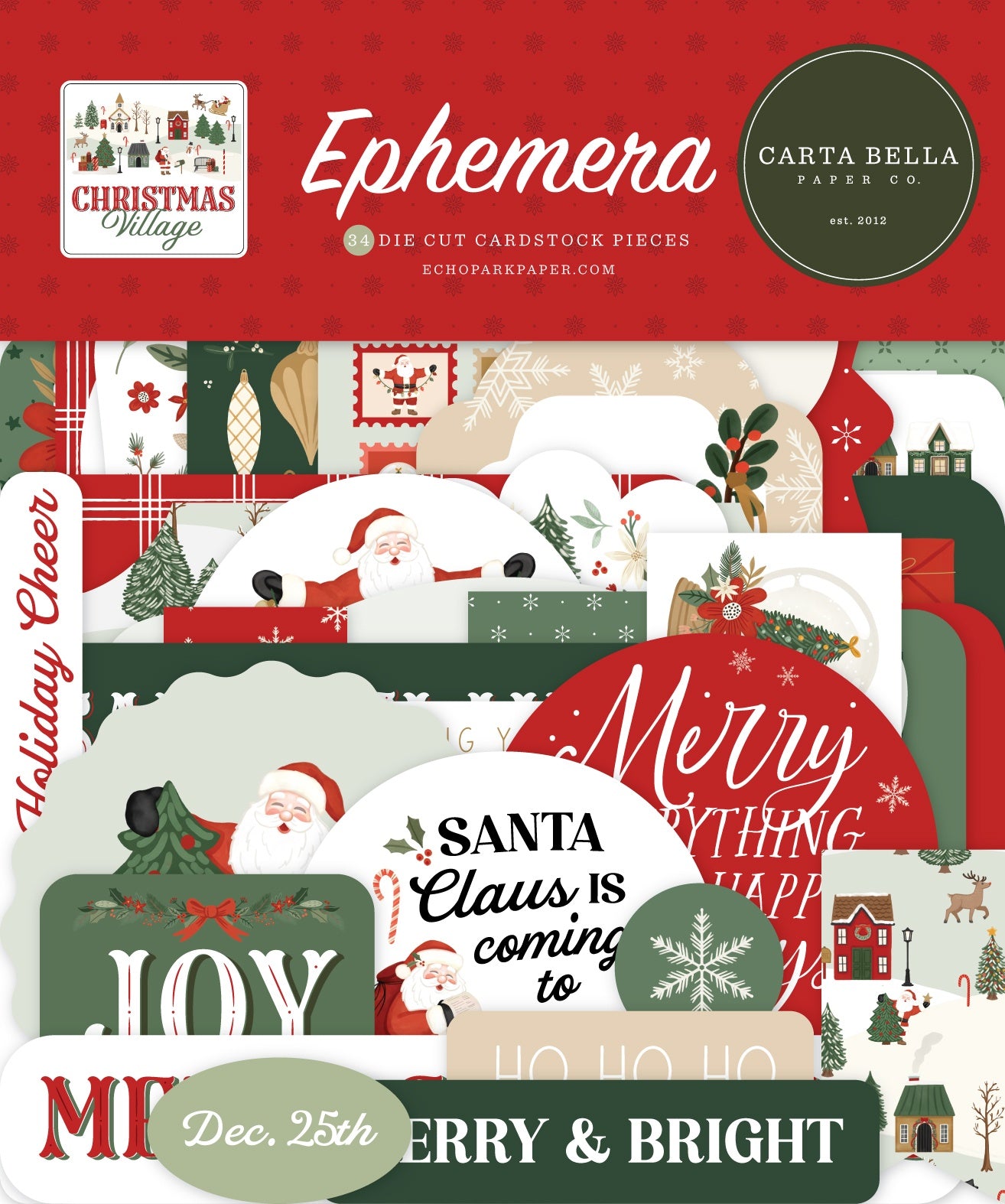 Carta Bella Cardstock Ephemera-Icons, Christmas Village