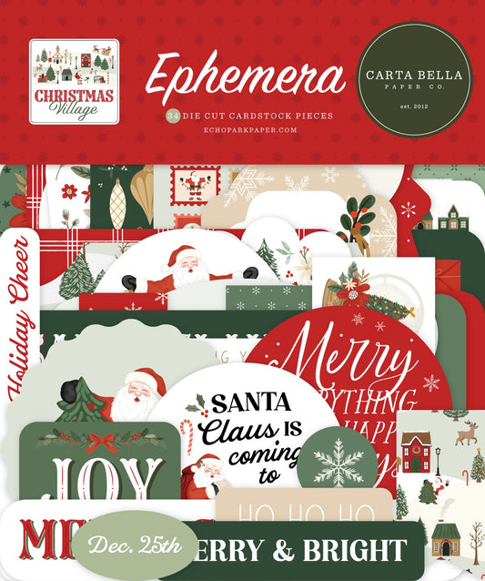 Carta Bella Cardstock Ephemera-Icons, Christmas Village