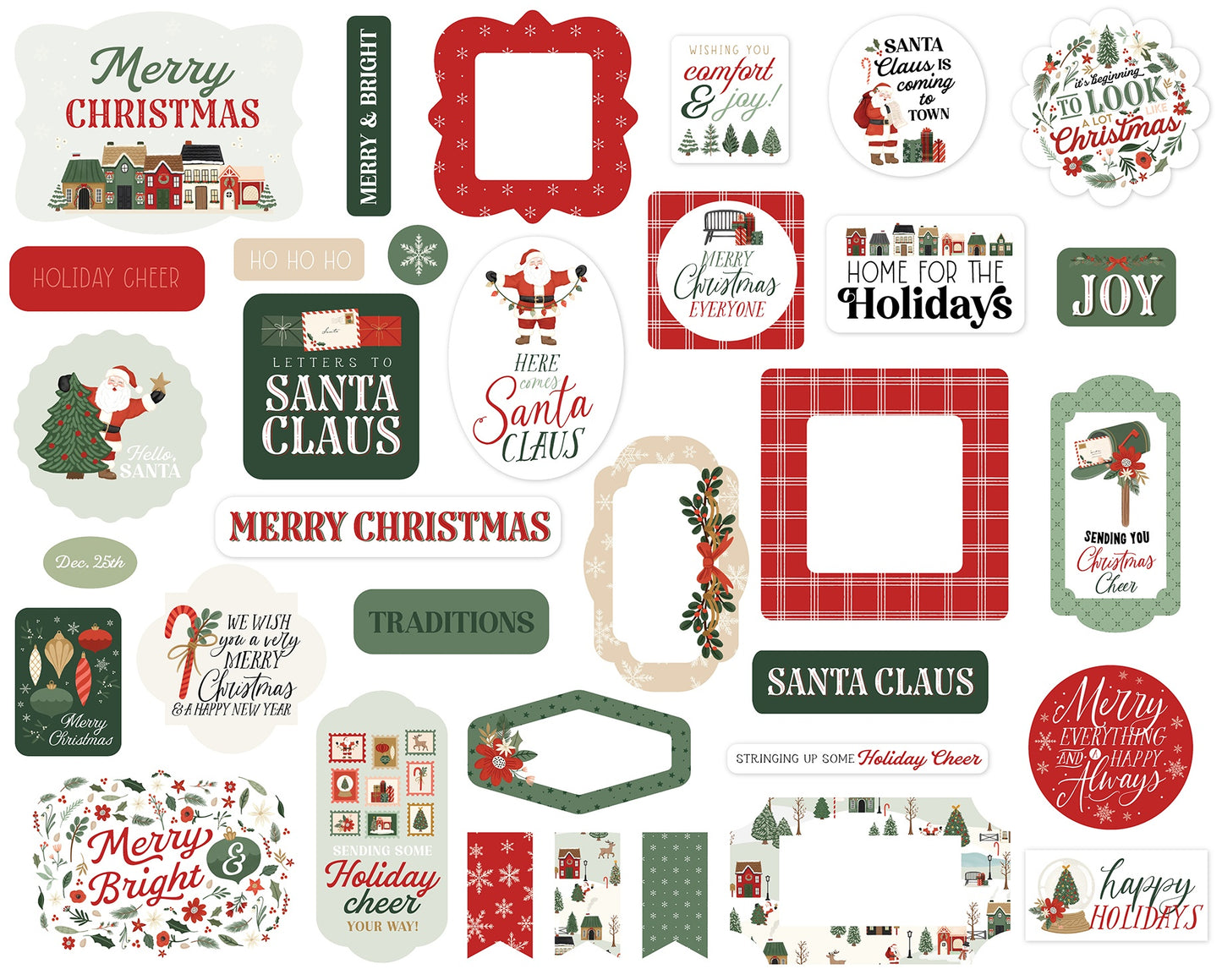Carta Bella Cardstock Ephemera-Icons, Christmas Village