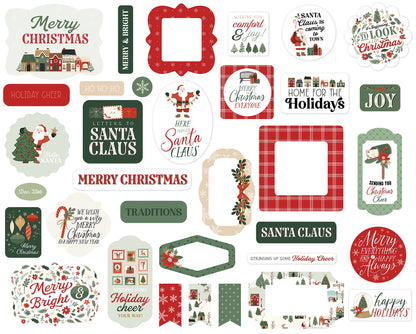 Carta Bella Cardstock Ephemera-Icons, Christmas Village