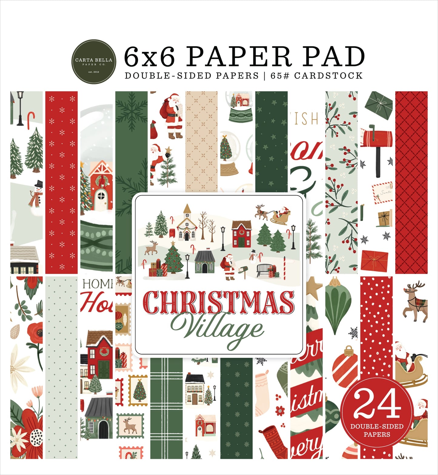 Carta Bella Double-Sided Paper Pad 6"X6"-Christmas Village