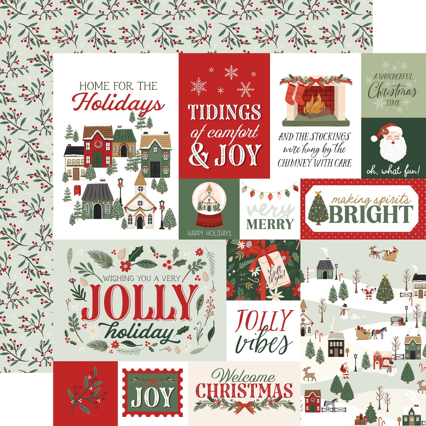 Christmas Village Double-Sided Cardstock 12"X12"-