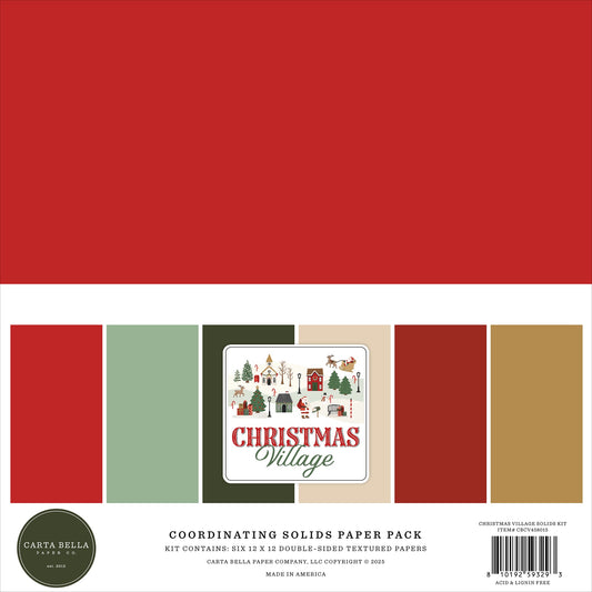 Carta Bella Solids Collection Kit 12"X12"-Christmas Village