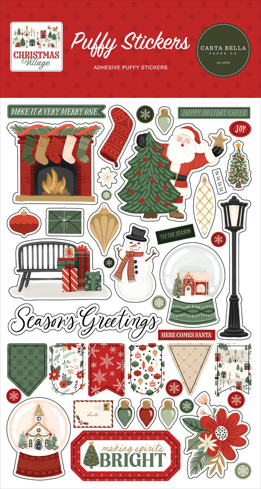 Carta Bella Puffy Stickers-Christmas Village