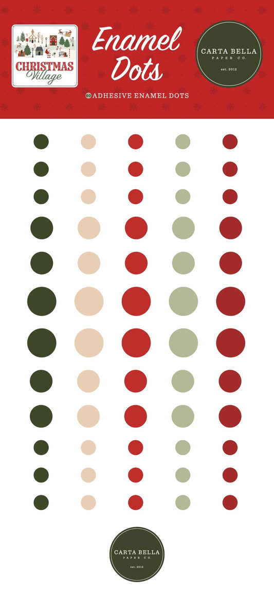 Carta Bella Adhesive Enamel Dots-Christmas Village