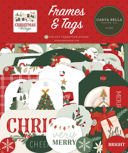 Carta Bella Cardstock Ephemera-Frames & Tags, Christmas Village