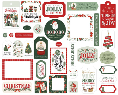 Carta Bella Cardstock Ephemera-Frames & Tags, Christmas Village