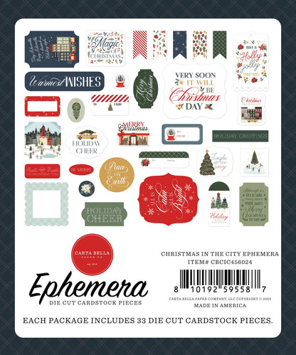 Carta Bella Cardstock Ephemera-Icons, Christmas In The City