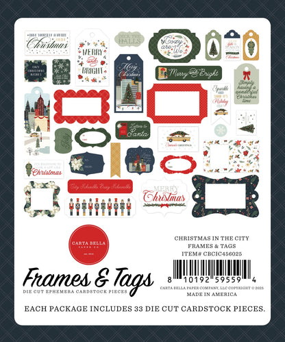 Carta Bella Cardstock Ephemera-Frames & Tags, Christmas In The City
