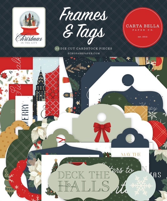 Carta Bella Cardstock Ephemera-Frames & Tags, Christmas In The City