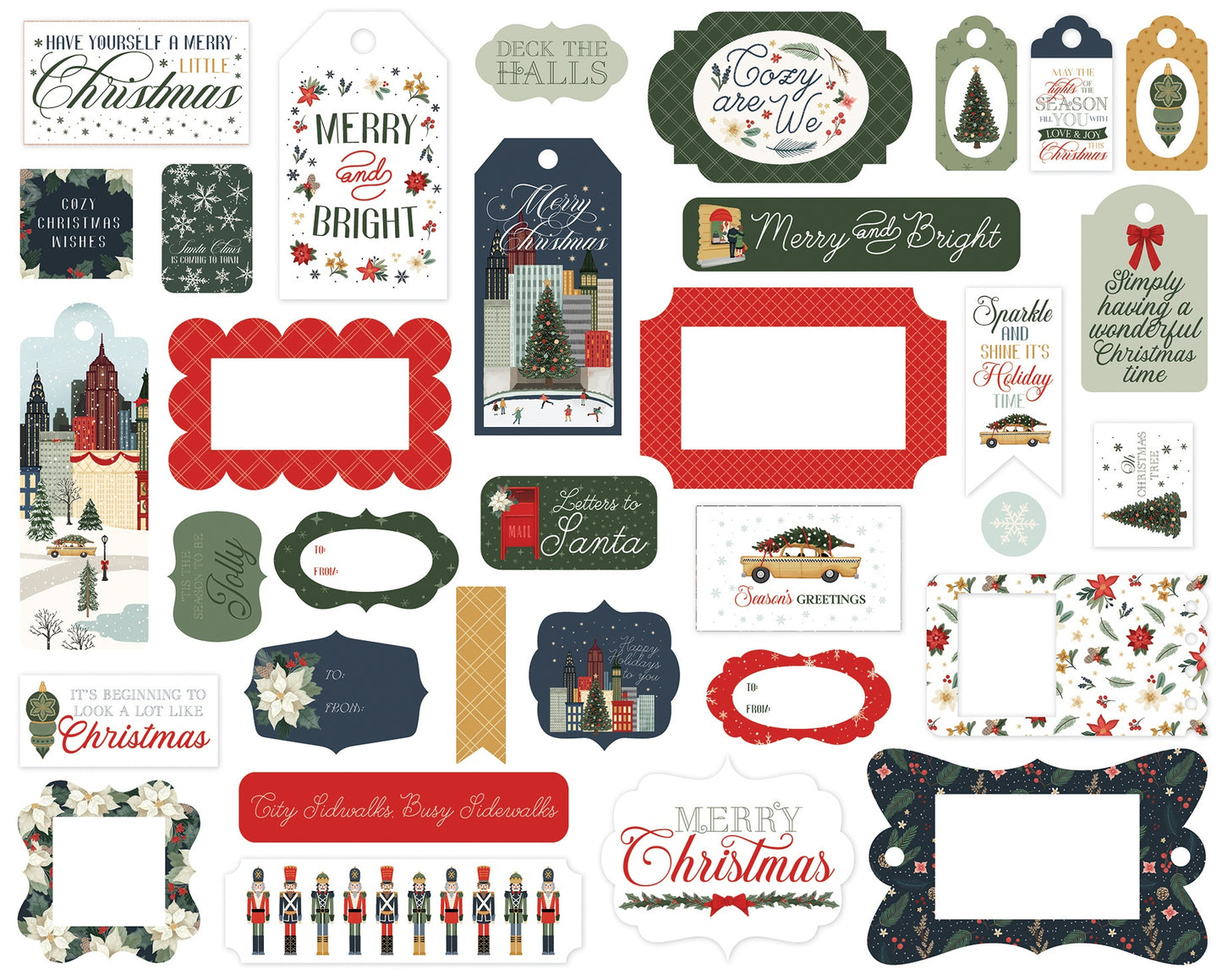 Carta Bella Cardstock Ephemera-Frames & Tags, Christmas In The City