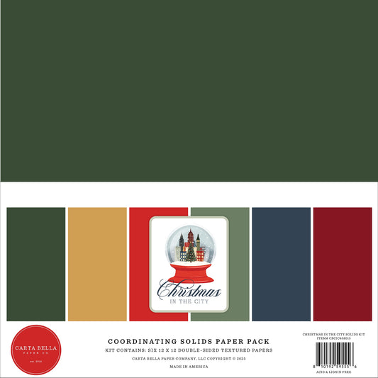 Carta Bella Solids Collection Kit 12"X12"-Christmas In The City