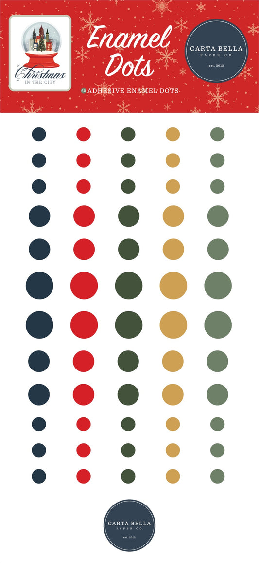 Carta Bella Adhesive Enamel Dots-Christmas In The City