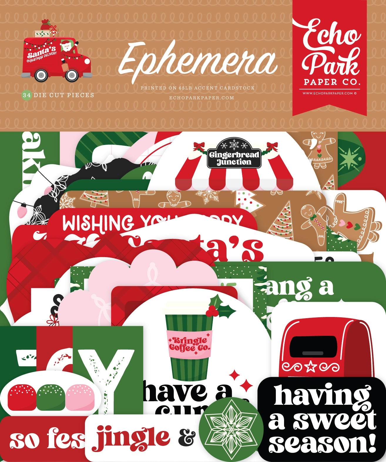 Echo Park Ephemera-Icons, Santa's Christmas Delivery