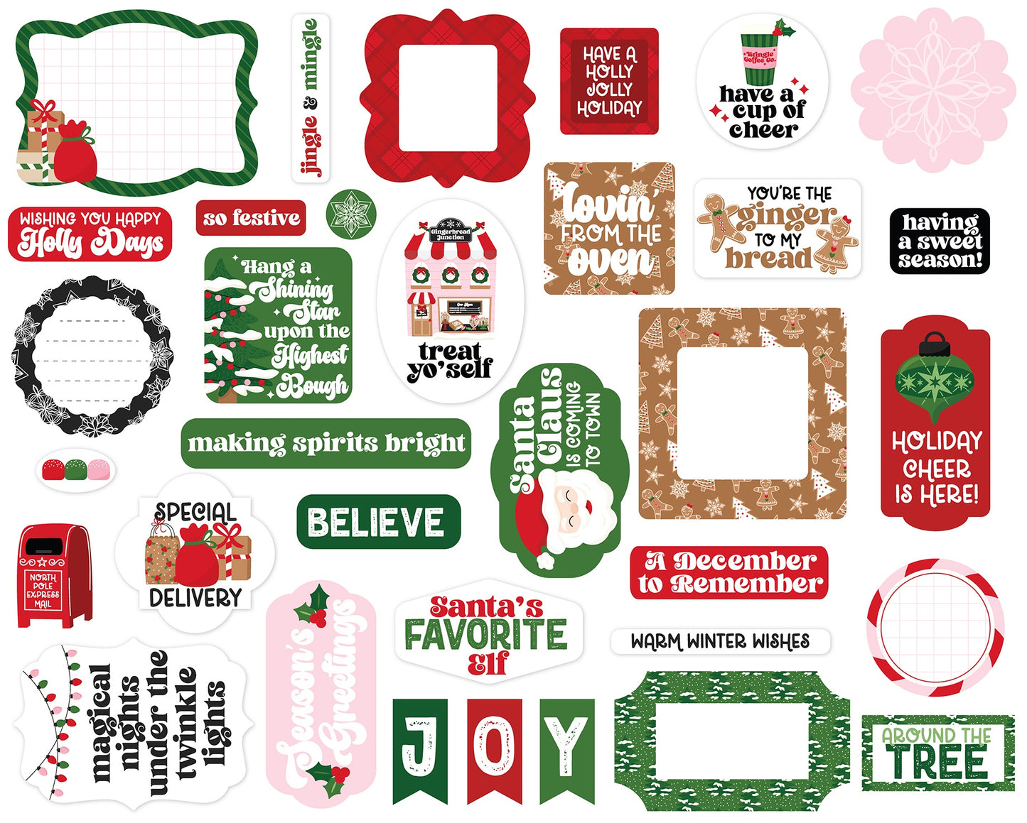 Echo Park Ephemera-Icons, Santa's Christmas Delivery