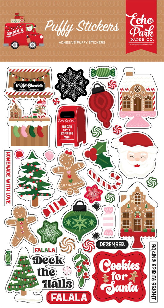 Echo Park Puffy Stickers-Santa's Christmas Delivery