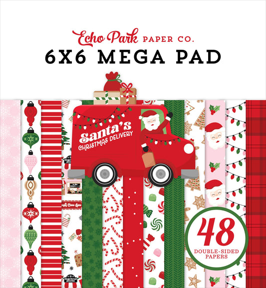 Echo Park Double-Sided Cardmakers Mega Pad 6"X6"-Santa's Christmas Delivery