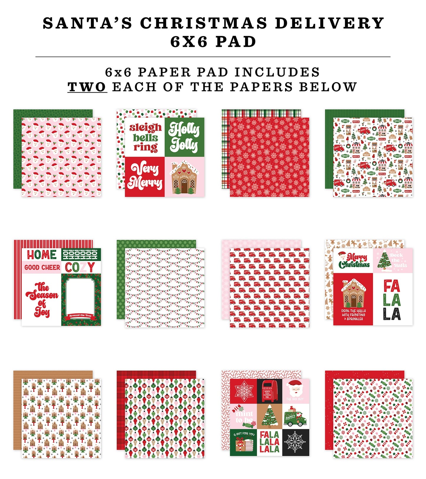 Echo Park Double-Sided Paper Pad 6"X6"-Santa's Christmas Delivery