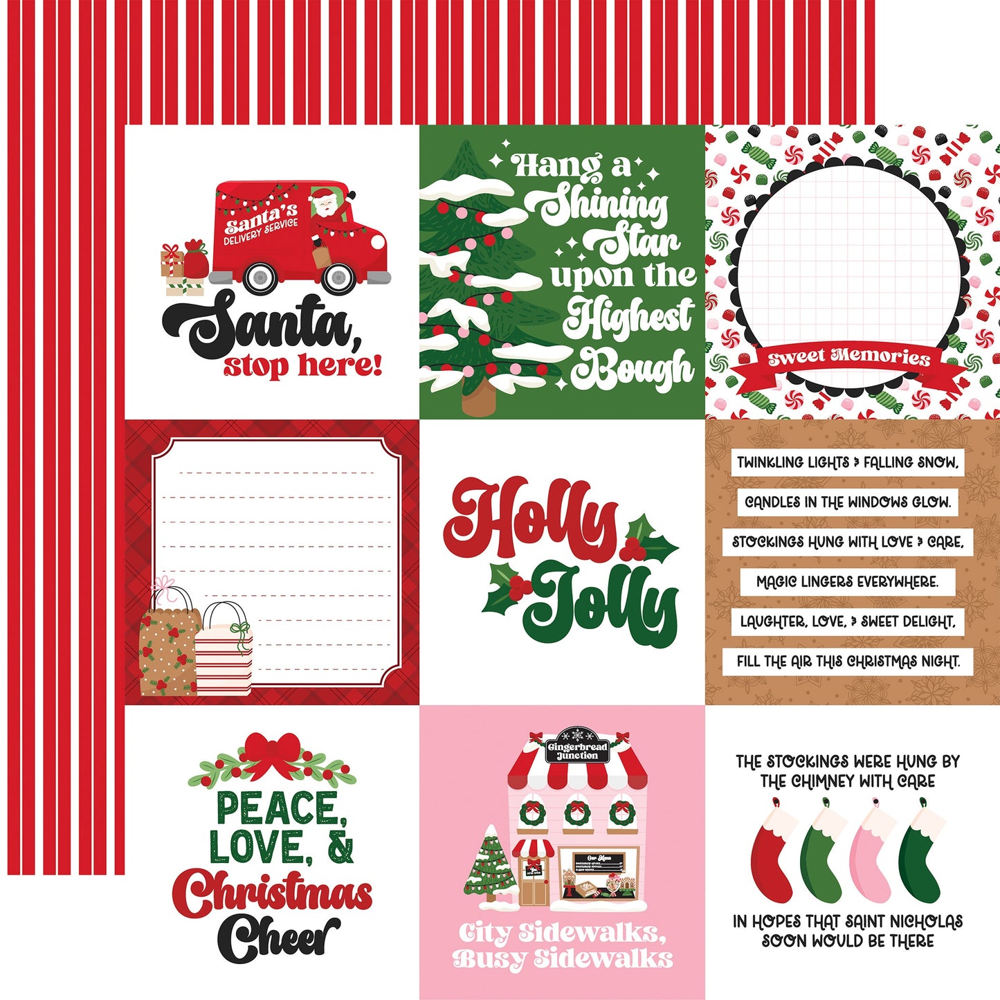 Santa's Christmas Delivery Double-Sided Cardstock 12"X12"-Select Style