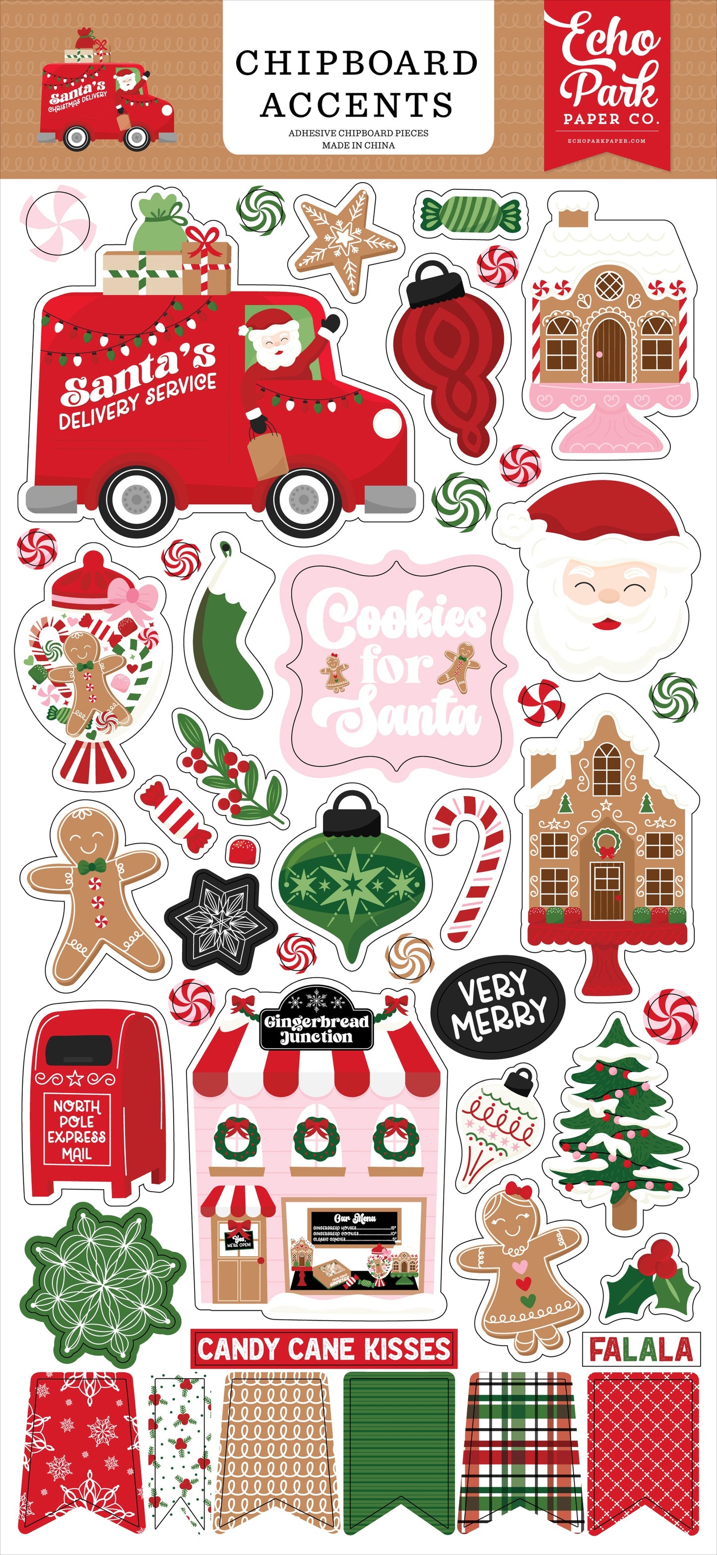 Echo Park Chipboard 6"X13"-Accents, Santa's Christmas Delivery
