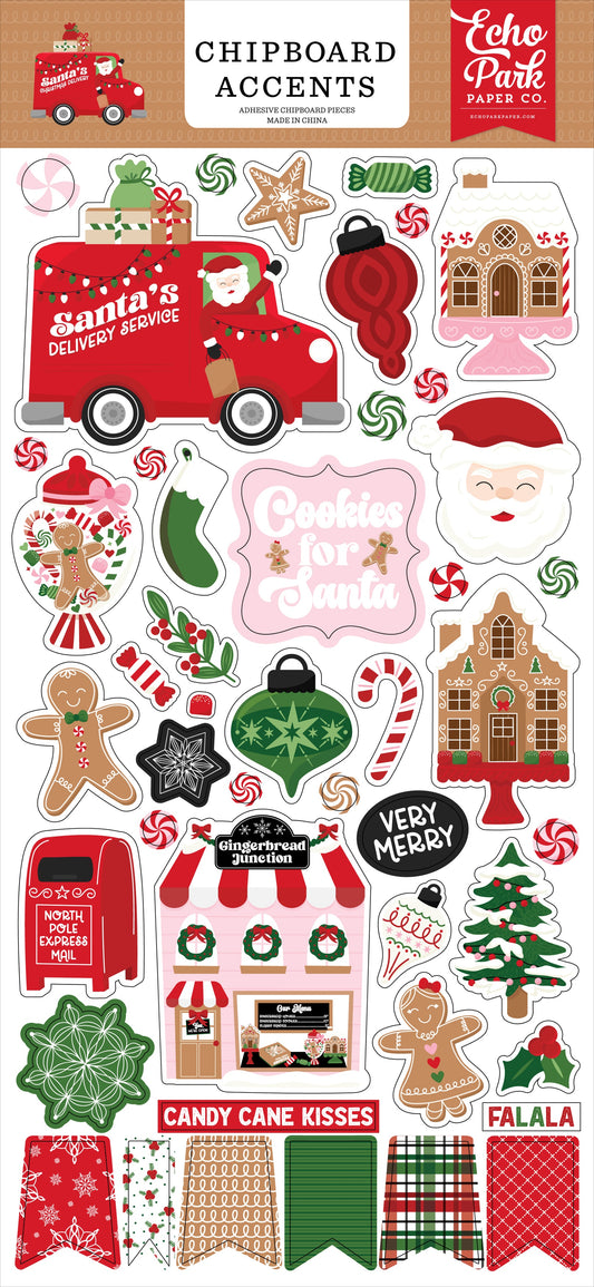 Echo Park Chipboard 6"X13"-Accents, Santa's Christmas Delivery
