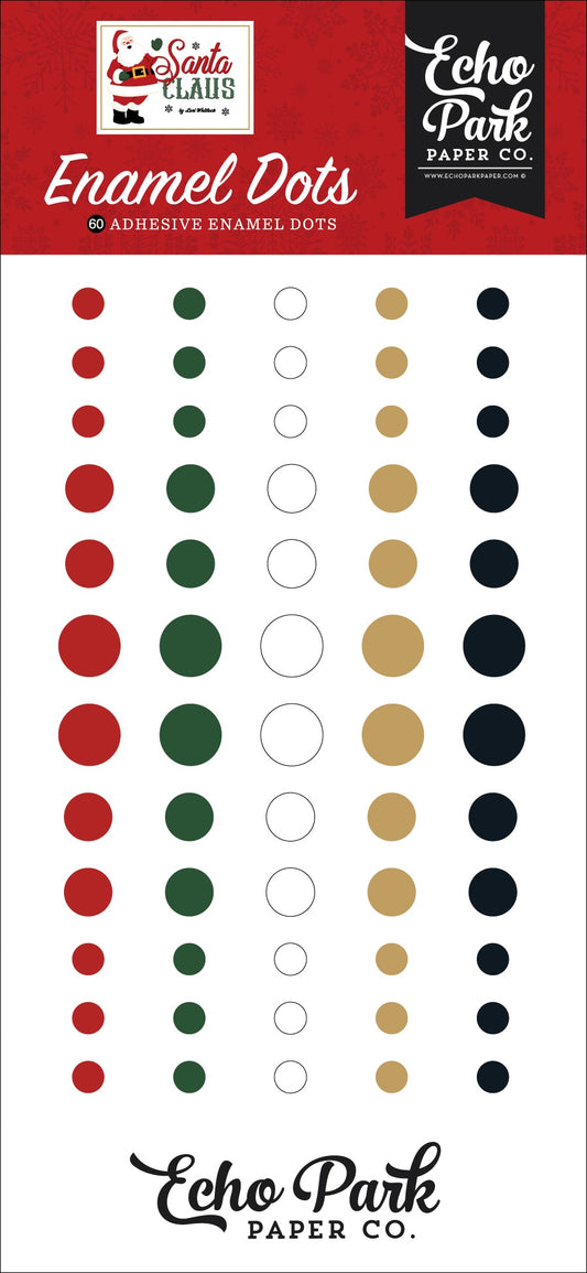 Echo Park Adhesive Enamel Dots-Santa Claus