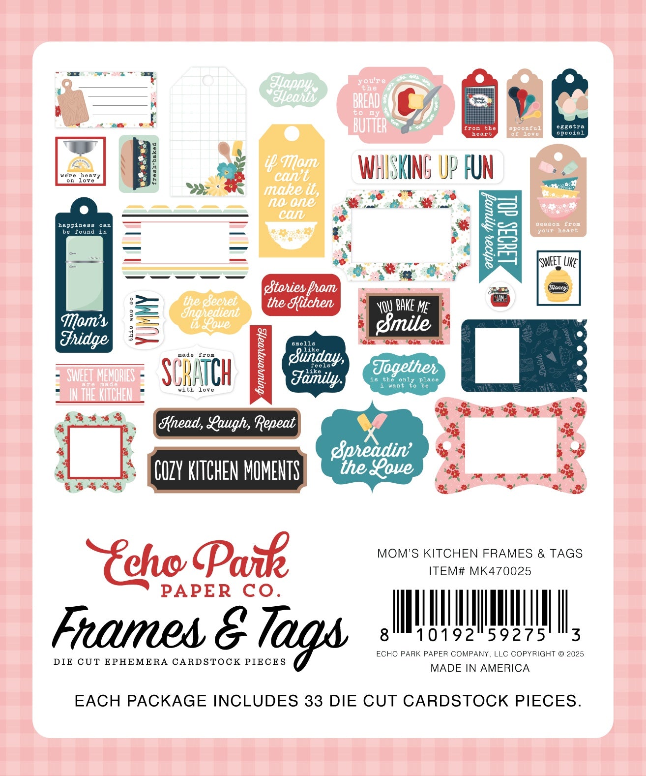 Echo Park Ephemera-Frames & Tags, Mom's Kitchen