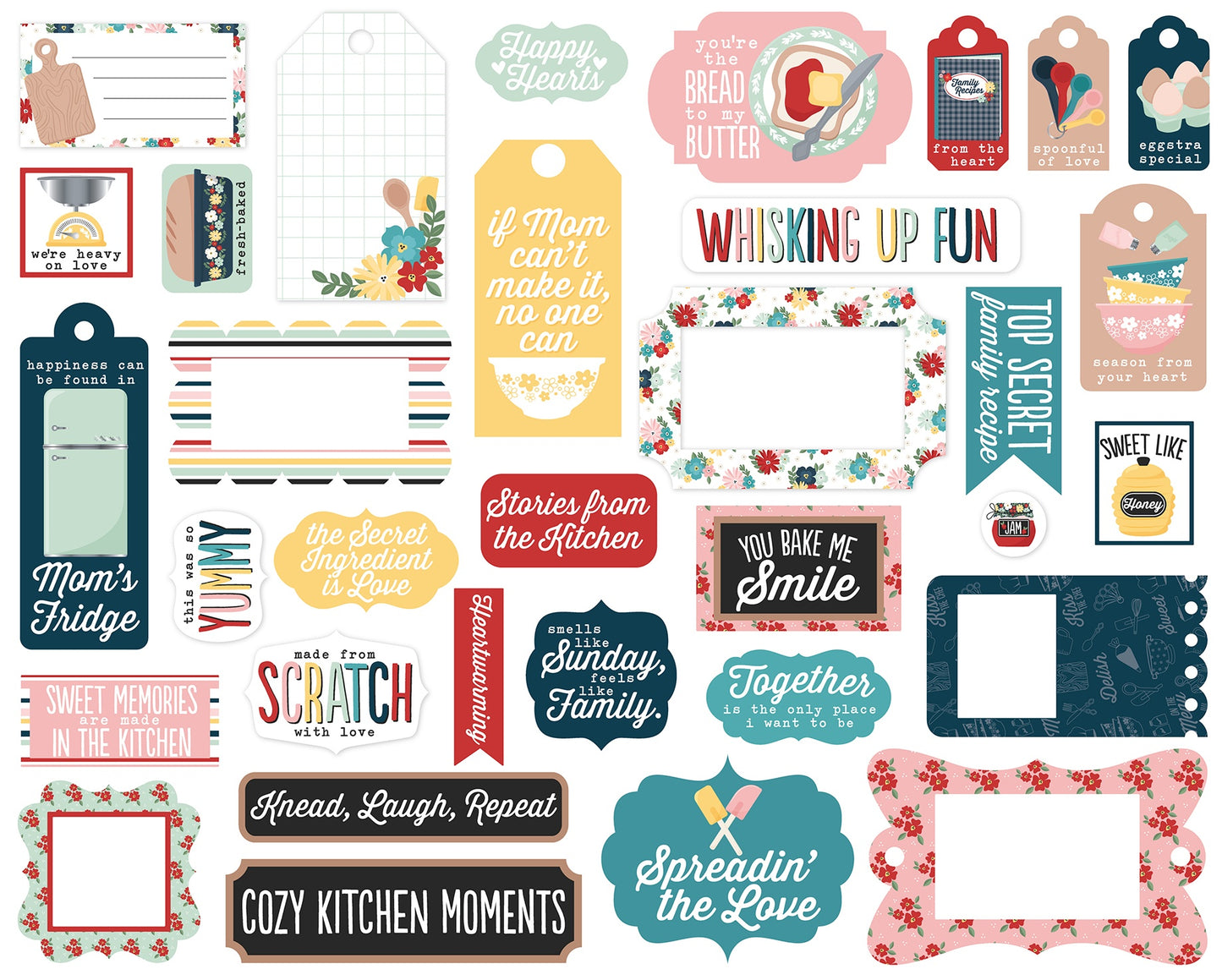 Echo Park Ephemera-Frames & Tags, Mom's Kitchen