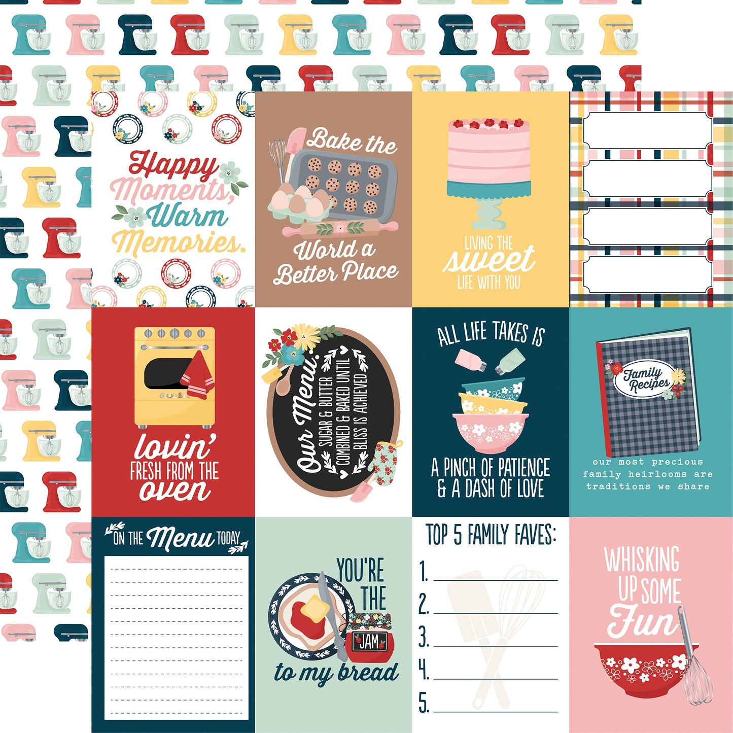 Mom's Kitchen Double-Sided Cardstock 12"X12"- Select Style