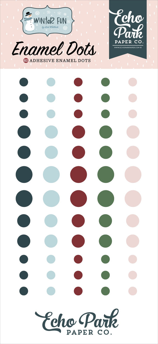 Echo Park Adhesive Enamel Dots-Winter Fun