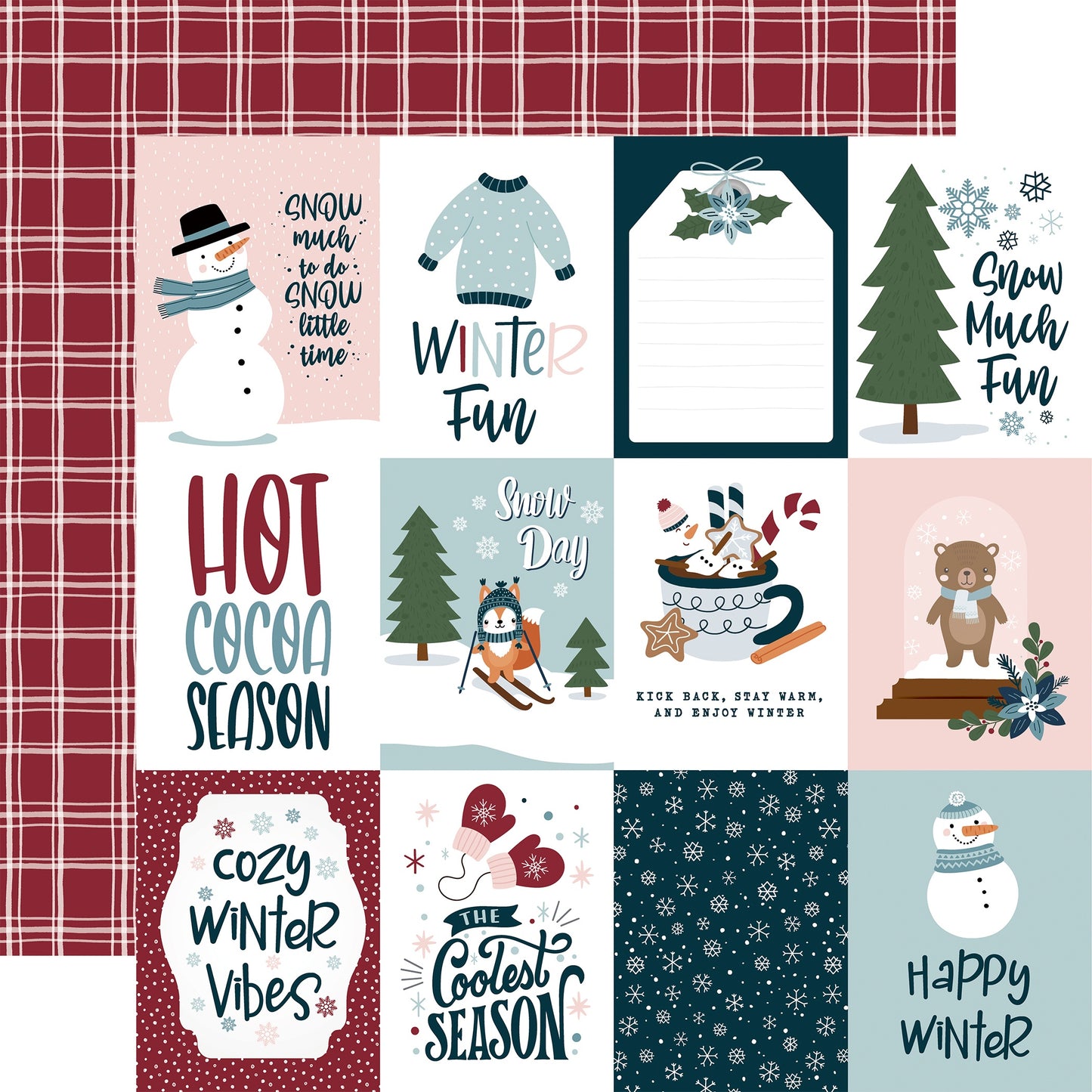 Winter Fun Double-Sided Cardstock 12"X12"- Select Style