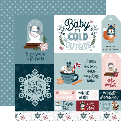Winter Fun Double-Sided Cardstock 12"X12"- Select Style