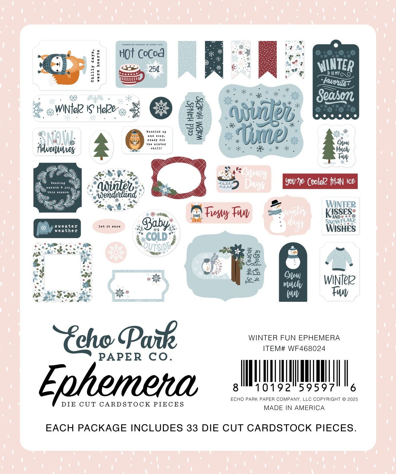 Echo Park Ephemera-Icons, Winter Fun