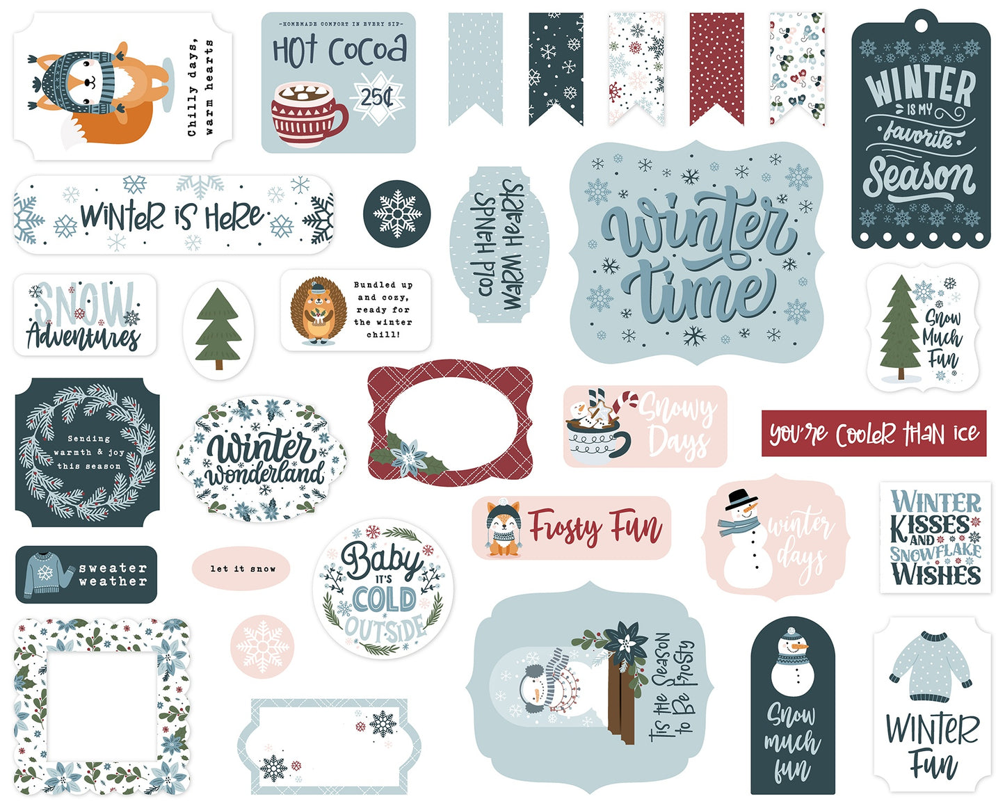 Echo Park Ephemera-Icons, Winter Fun