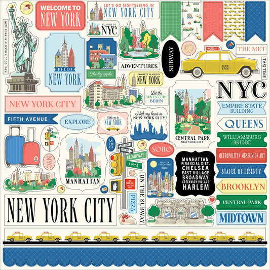 New York City Cardstock Stickers 12"X12"